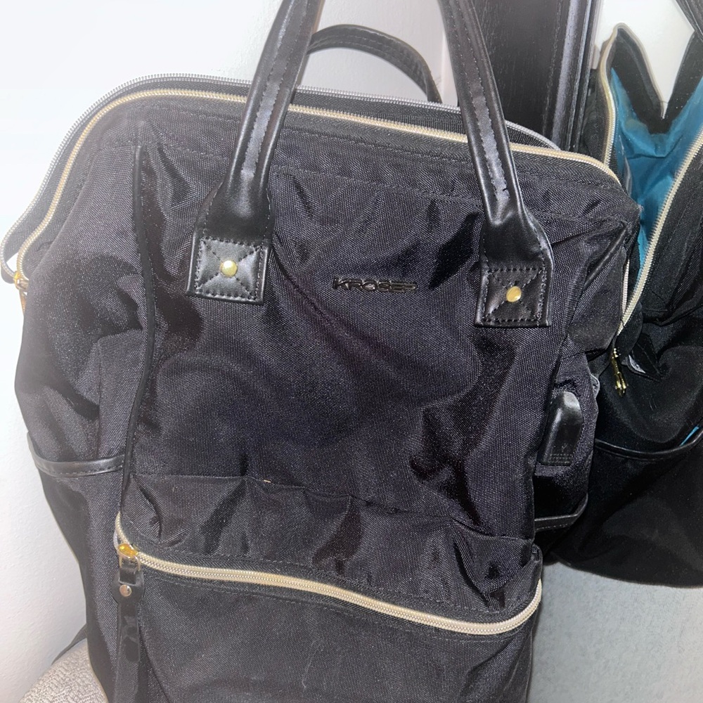 Kroser Black Men's Backpack with Leather Accents